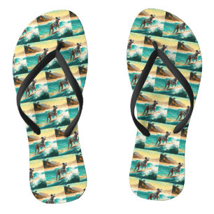Tongs Peinture de surf de plage dalmate