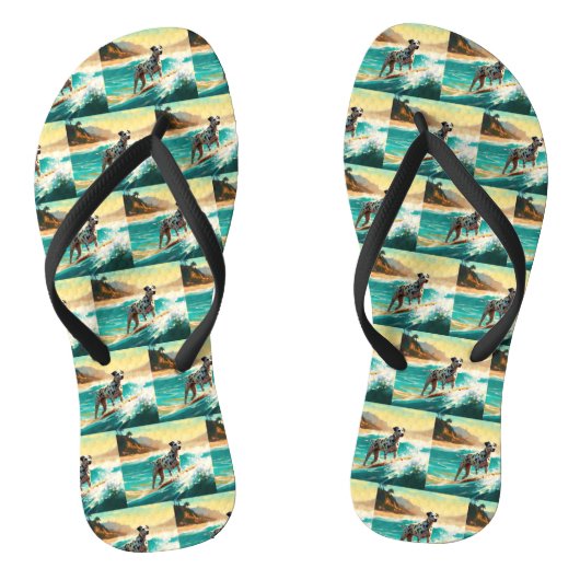 Tongs Peinture de surf de plage dalmate (Semelle)