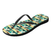 Tongs Peinture de surf de plage dalmate (Incliné)