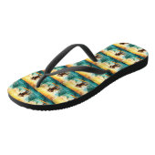Tongs Peinture de surf de plage de Cockapoo  (Incliné)