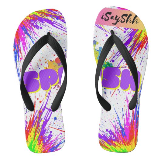 Tongs peinture éclaboussée (Semelle)