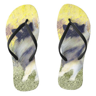 Tongs Peinture en teint de Keeshond - jolie art original