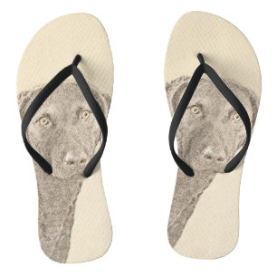 Tongs Peinture originale de chien par Retriever de Chesa