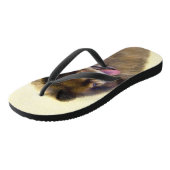 Tongs Peinture Poméranienne Noir et Tan Art Chien origin (Incliné)