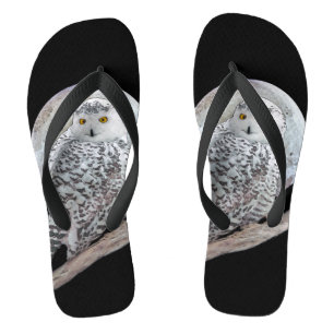 Tongs Peinture sur la Chouette neigeuse et la Lune - Art