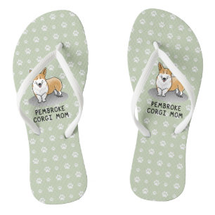 Tongs Pembroke Welsh Corgi Maman (rouge 1) Chien Maman M