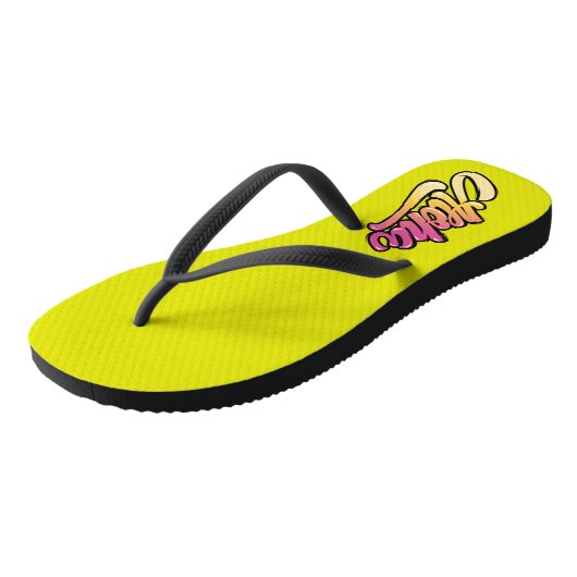 Tongs Péridot funky | Plage Aloha Jaune Dorée (Incliné)