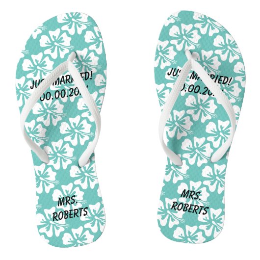 Tongs Personnalisé m. et mrs couple mariage flip flops (Semelle)