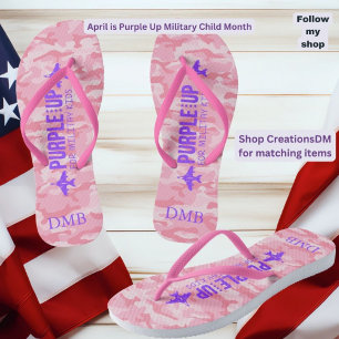 Tongs Personnaliser Enfant Militaire Adulte Violet Haut