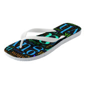 Tongs personnalisés avec motif de nom répété (Incliné)