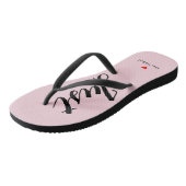 Tongs Personnalisez Just Married Flip Flops en rose pâle (Incliné)
