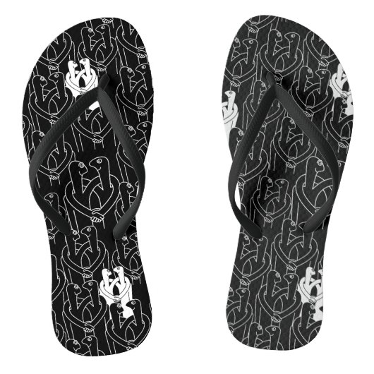 Tongs Personnes heureuses (motif noir) (Semelle)