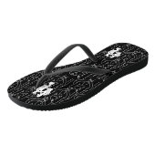 Tongs Personnes heureuses (motif noir) (Incliné)