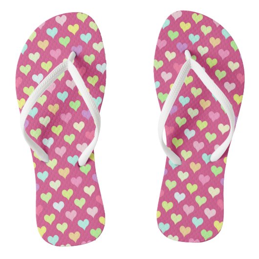 Tongs Petits Coeurs Multicouleurs Flip Flops (Semelle)