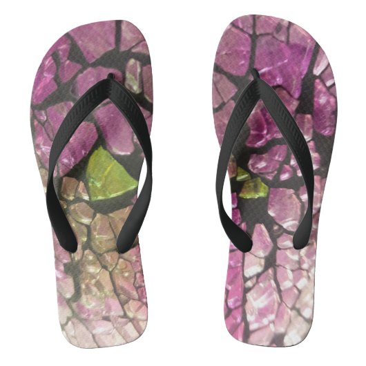 Tongs Pierre rose verte de lavande mosaïque (Semelle)