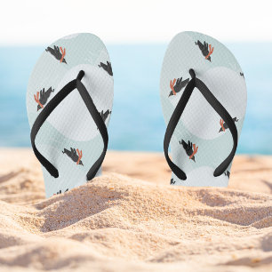 Tongs Pingouins joueurs glissement sur Motif de neige