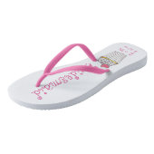 Tongs Pink Heart Cupcake Bridesmaid Mariage Flip Flops (Incliné)