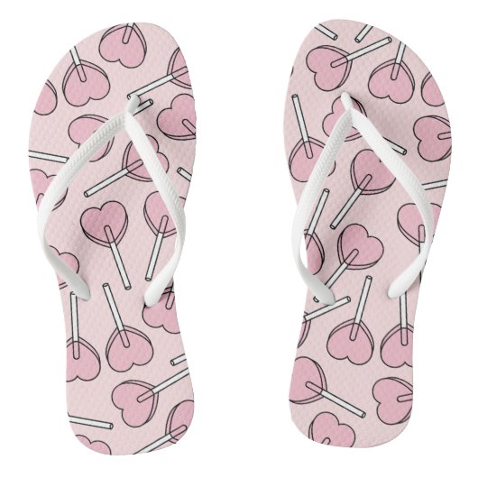 Tongs Pink Lollipops, Heart Lollipops, Lollipop Pattern (Semelle)