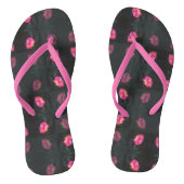 Tongs Pink Rose Pattern with Pink Strap (Semelle)