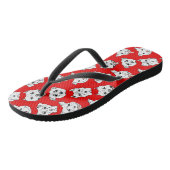 Tongs "Pittie Pittie svp !" Motif de dessin de chien (Incliné)
