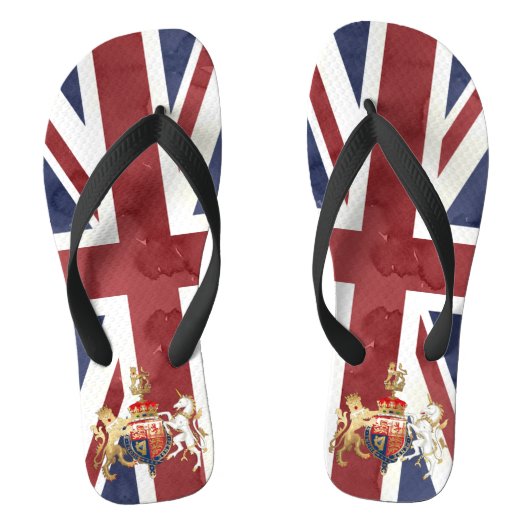 Tongs PIXDEZINES COULEUR D'EAU UNION JACK et INSIGNIE (Semelle)