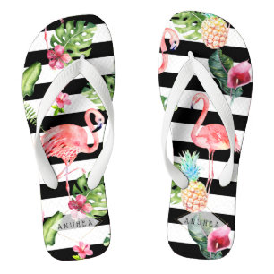 Tongs PixDezines FLAMANTS ROSES ROSE, THÈME TROPICAL