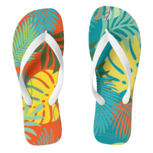Tongs PixDezines forêt tropicale/couleur de fond DIY