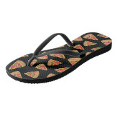 Tongs Pizza Motif Black Flip Flops (Incliné)