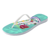 Tongs Plage Amusants Surfer Turquoise Flip Flops (Incliné)