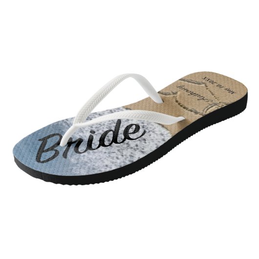 Tongs Plage Avec Coeurs En Flip Flops Mariages En Bride  (Incliné)
