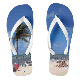 Tongs Plage avec palmier à noix de coco