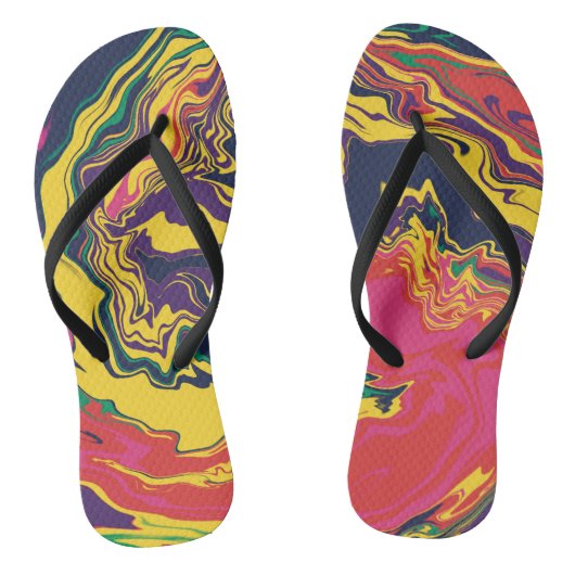 Tongs Plage d'art Abstrait aux couleurs vives (Semelle)