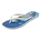 Tongs Plage tropicale ensoleillée & Monogrammes de sable (Incliné)