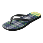 Tongs Plaid bleu et vert (Incliné)