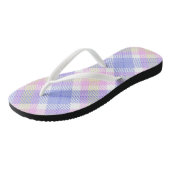 Tongs Plaid bleu rose jaune (Incliné)
