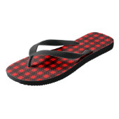 Tongs Plaid de buffle rouge et noir (Incliné)