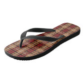 Tongs Plaid de pixel en rouge et or (Incliné)