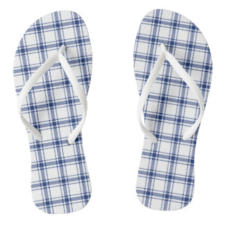 Tongs Plaid naval bleu et blanc