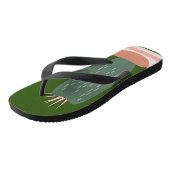 Tongs Plante Cactus Épines Vert Rose (Incliné)