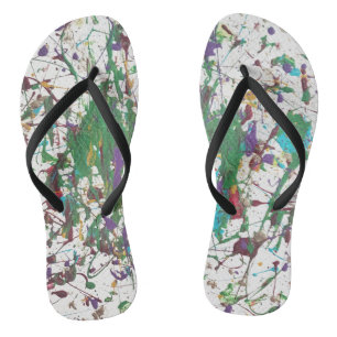Tongs Plat de peinture amusant dans le soleil