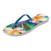 Tongs Plumeria colorée Chaussons en caoutchouc du jardin (Incliné)