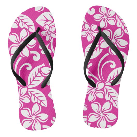 TONGS PLUMÉRIE DE L'ÎLE (ROSE CHAUD) (Semelle)