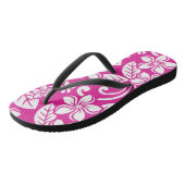 TONGS PLUMÉRIE DE L'ÎLE (ROSE CHAUD) (Incliné)