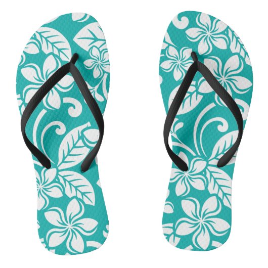 TONGS PLUMÉRIE DE L'ÎLE (TURQUOISE) (Semelle)