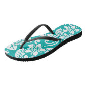 TONGS PLUMÉRIE DE L'ÎLE (TURQUOISE) (Incliné)
