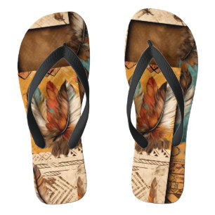 Tongs Plumes tribales du sud-ouest aztèque