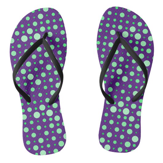 Tongs Point Polka 02.Vert. D Violet BG (Semelle)