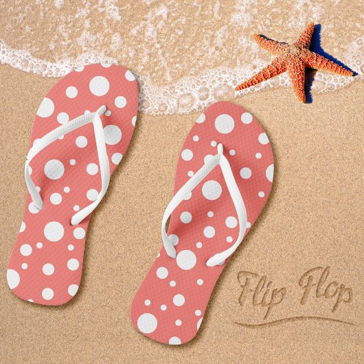 Tongs Point Polka de corail