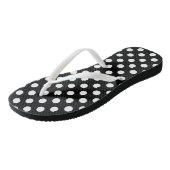 Tongs Points blancs sur fond noir (Incliné)