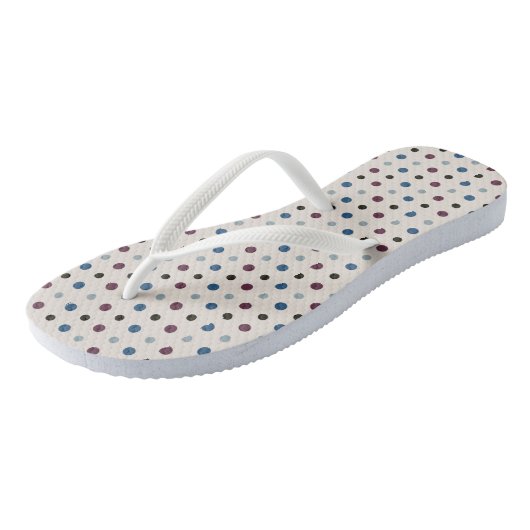 Tongs Points bleus et magenta (Incliné)
